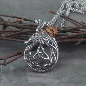Wolf Ouroboros Pendant Necklace 4