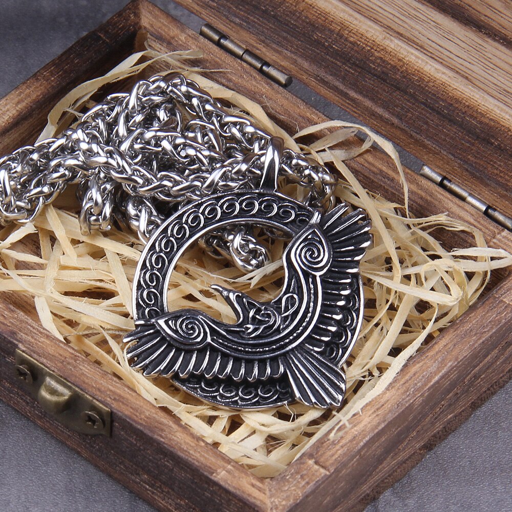 Triple Horn of Odin Raven Huginn and Muninn Viking Amulet 2