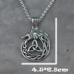 Wolf Ouroboros Pendant Necklace 5