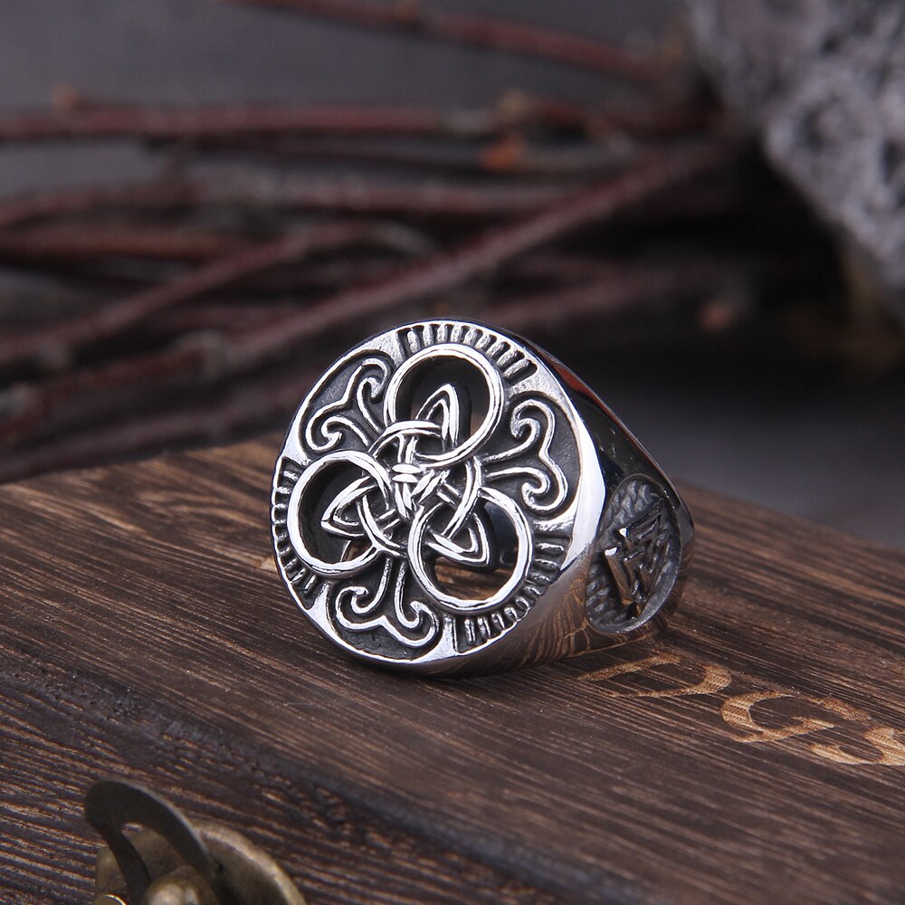 Vikings Jewelry Classic Celtics Triquetra Symbol Men Rings 2