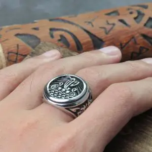 Fine Viking Boat Rune Ring 4
