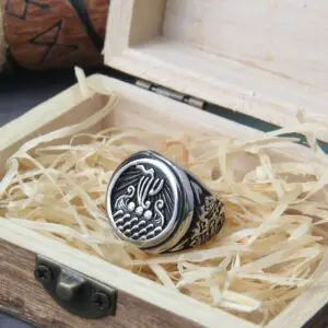 Fine Viking Boat Rune Ring 2